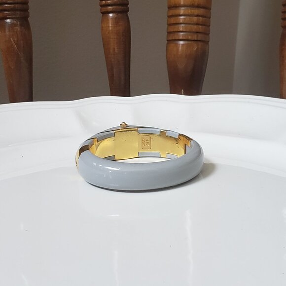 Vintage Alfex Swiss Gold and Gray Mechanical Bangle Watch - Picture 3 of 8